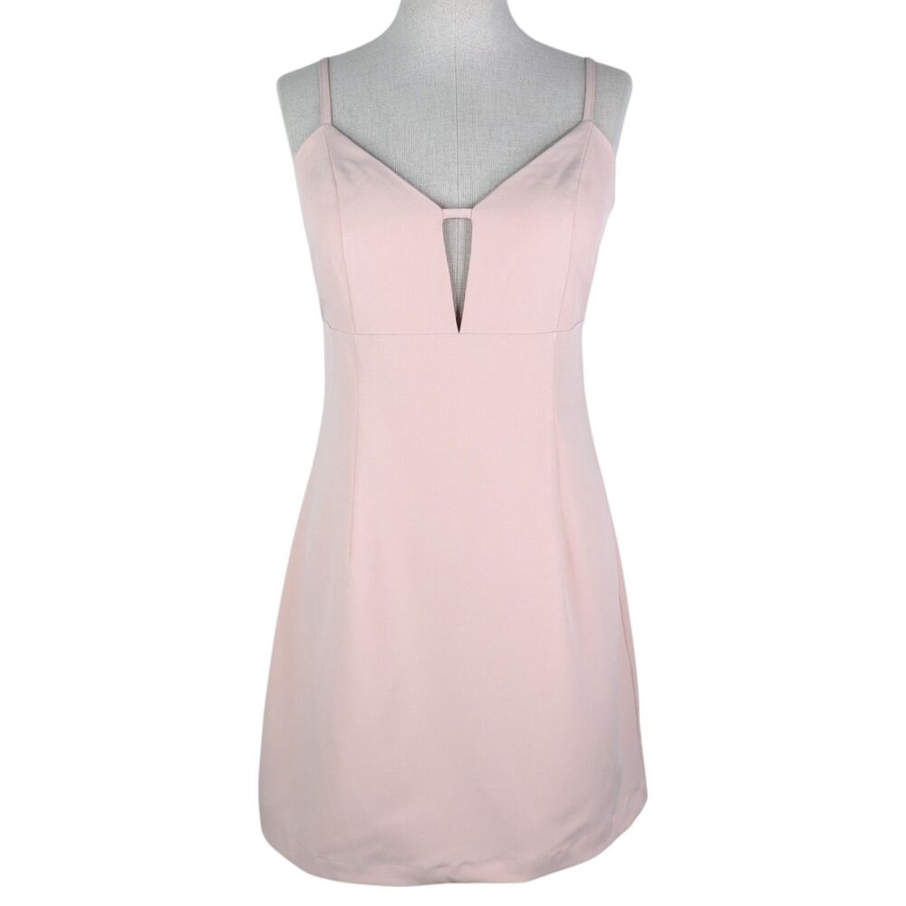 NWT Lulus Sultry Moments Sleeveless Mini Dress sz M * Blush Pink Fitted Dress